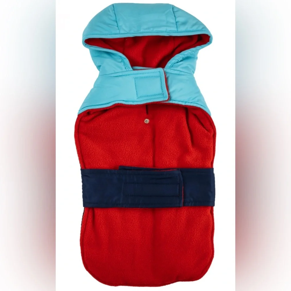 NWOT | Pet Supplies Plus | Fall Apparel Blue Hooded Jacket | Blue/Red | XS